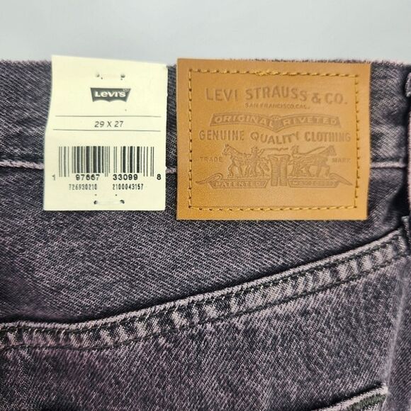 Levis Ribcage Straight Ankle Jeans Size 29x27 Purple Black Acid High Waist Chic - Picture 4 of 11